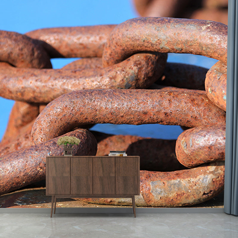 Industrial Metal Wallpaper Mural Mildew Resistant Decorative Sitting Room Mural