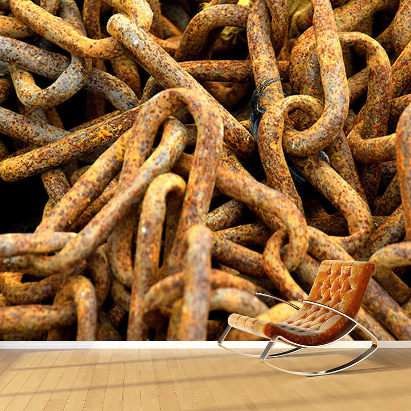 Mural Wallpaper Industrial Metal Wall Mildew Resistant Decorative Boys Bedroom Wall Art