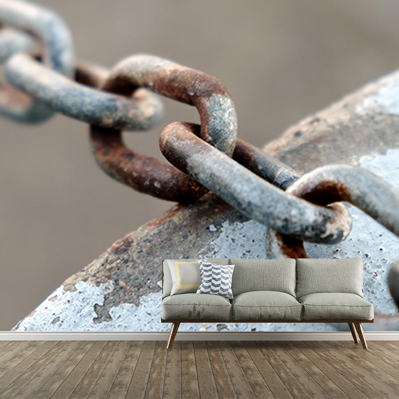 Mural Wallpaper Industrial Metal Wall Mildew Resistant Decorative Boys Bedroom Wall Art