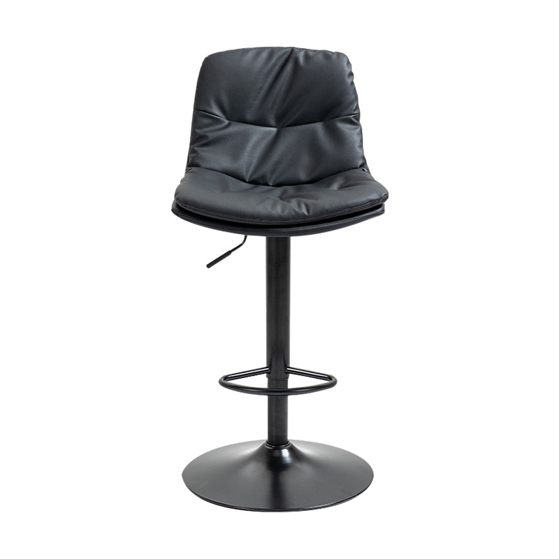 Taburete alto giratorios ajustables de hierro nórdico con asiento de cuero con asiento de cuero