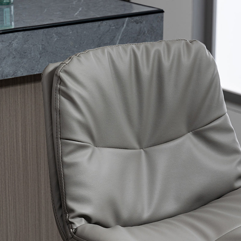 Taburete alto giratorios ajustables de hierro nórdico con asiento de cuero con asiento de cuero