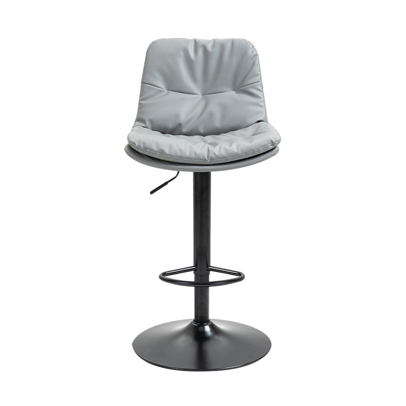 Taburete alto giratorios ajustables de hierro nórdico con asiento de cuero con asiento de cuero