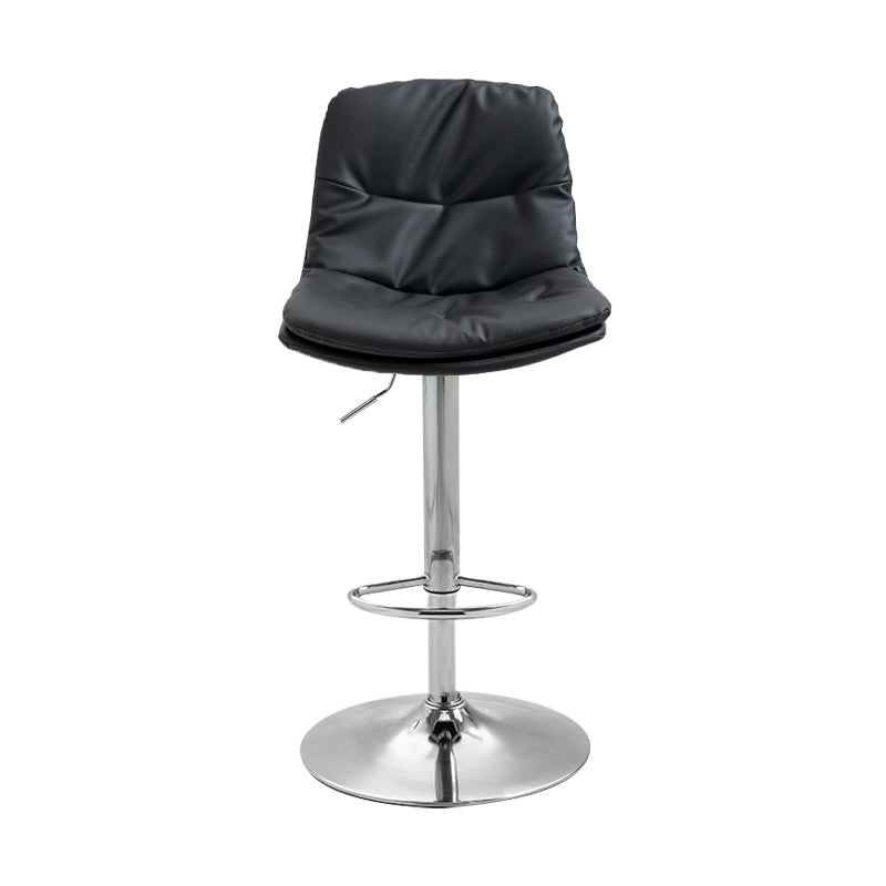 Taburete alto giratorios ajustables de hierro nórdico con asiento de cuero con asiento de cuero