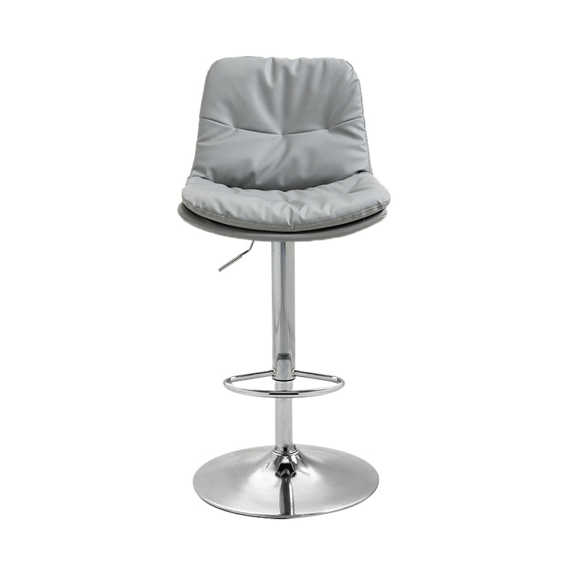 Taburete alto giratorios ajustables de hierro nórdico con asiento de cuero con asiento de cuero