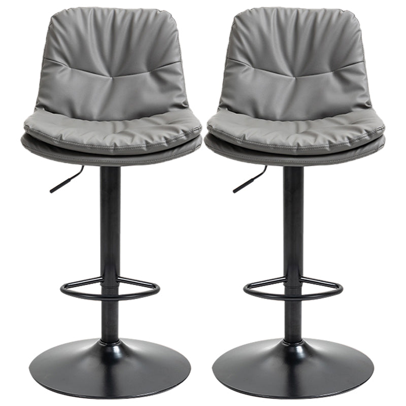 Taburete alto giratorios ajustables de hierro nórdico con asiento de cuero con asiento de cuero