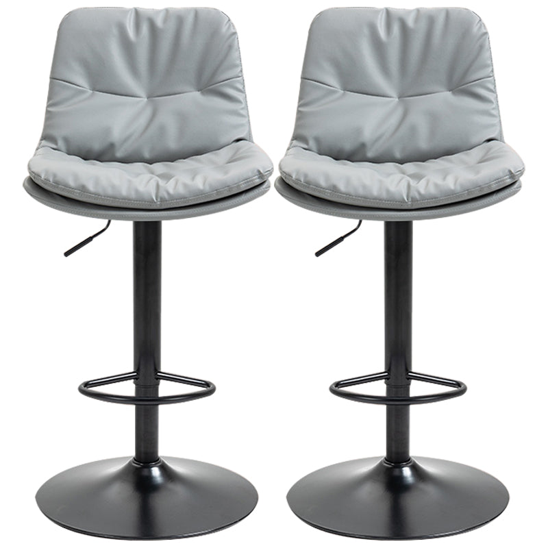 Taburete alto giratorios ajustables de hierro nórdico con asiento de cuero con asiento de cuero