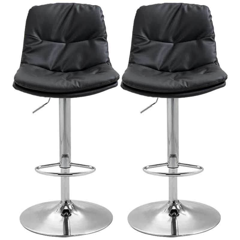 Taburete alto giratorios ajustables de hierro nórdico con asiento de cuero con asiento de cuero