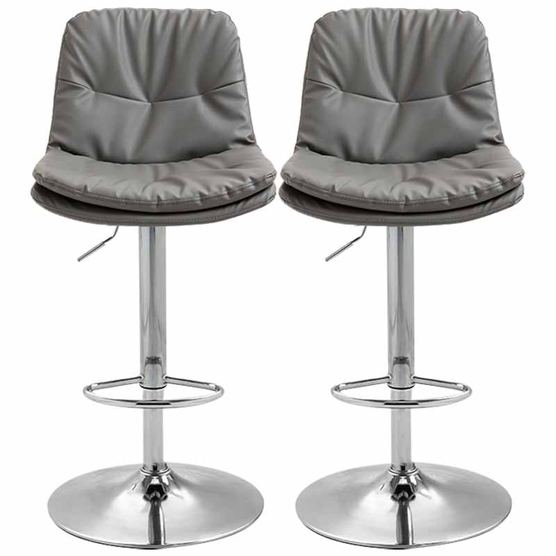 Taburete alto giratorios ajustables de hierro nórdico con asiento de cuero con asiento de cuero