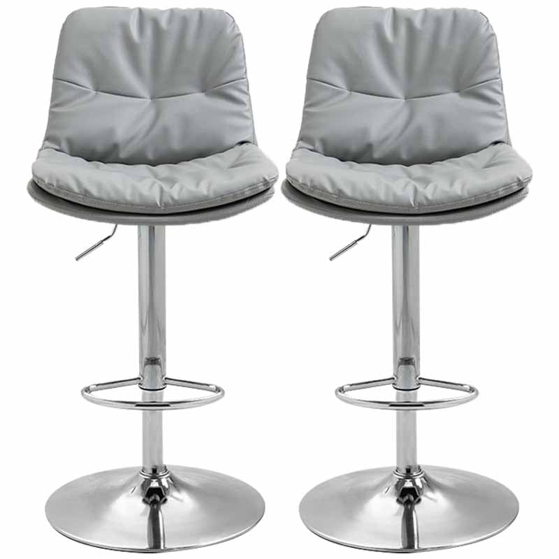 Taburete alto giratorios ajustables de hierro nórdico con asiento de cuero con asiento de cuero