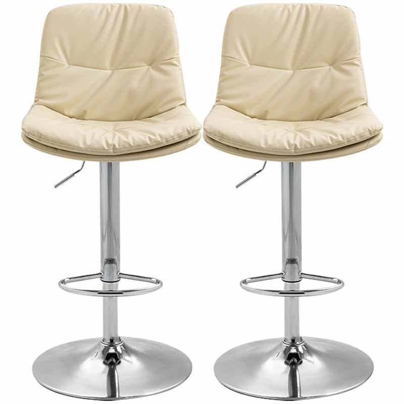 Taburete alto giratorios ajustables de hierro nórdico con asiento de cuero con asiento de cuero
