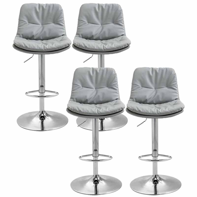 Taburete alto giratorios ajustables de hierro nórdico con asiento de cuero con asiento de cuero