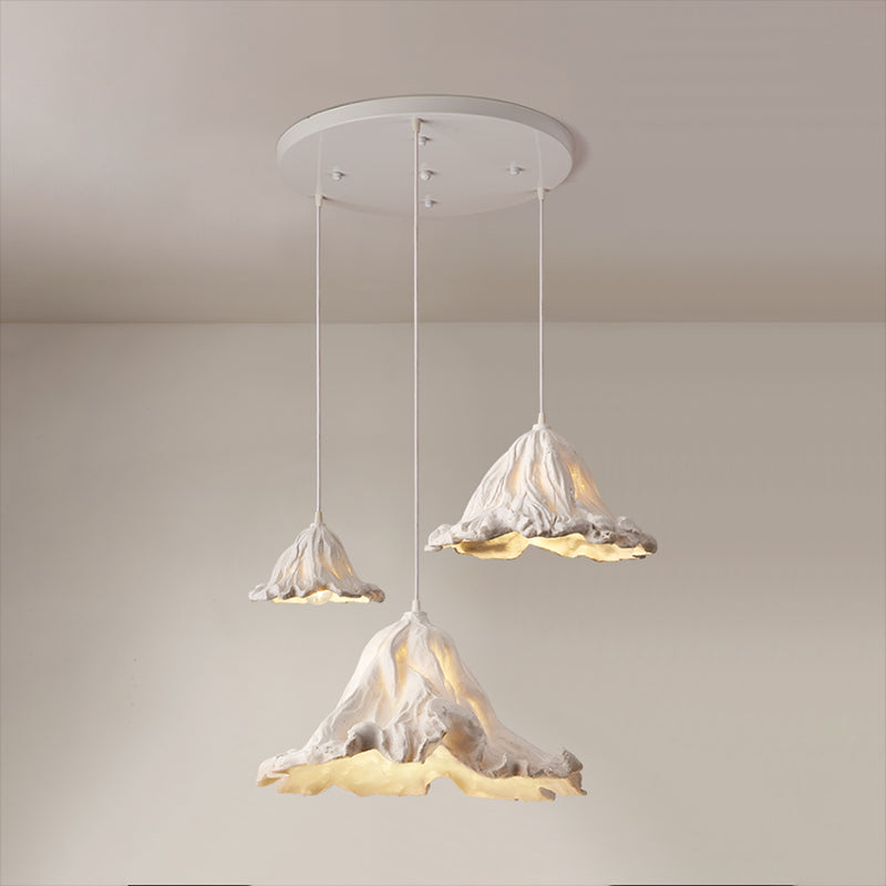 Décor décor lotus feuille en forme de pendentif en résine à manger lampe de suspension de plafond