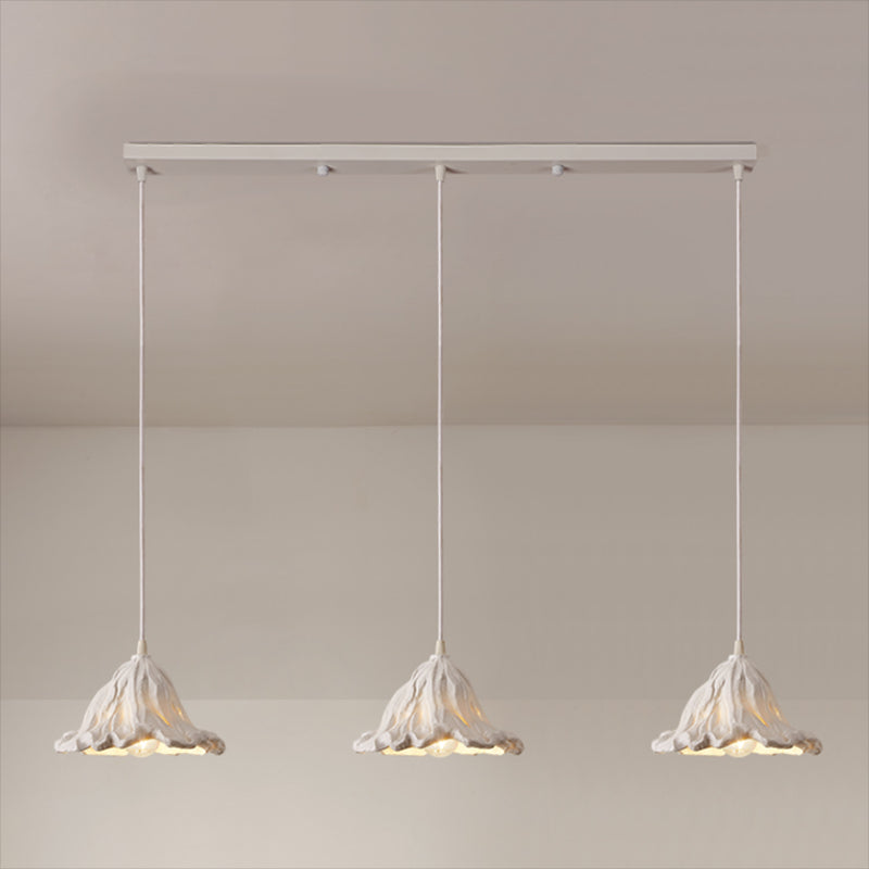 Décor décor lotus feuille en forme de pendentif en résine à manger lampe de suspension de plafond