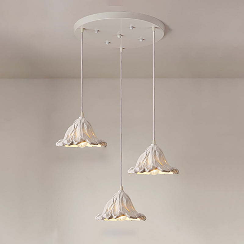 Décor décor lotus feuille en forme de pendentif en résine à manger lampe de suspension de plafond