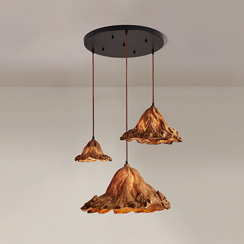 Décor décor lotus feuille en forme de pendentif en résine à manger lampe de suspension de plafond