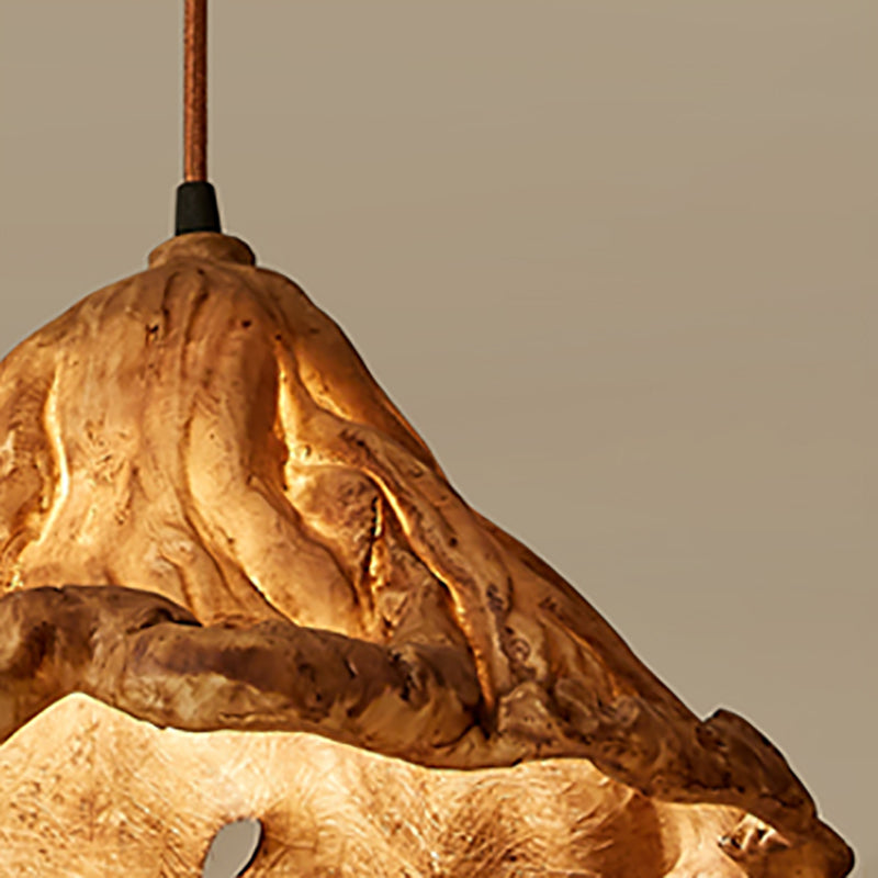 Décor décor lotus feuille en forme de pendentif en résine à manger lampe de suspension de plafond