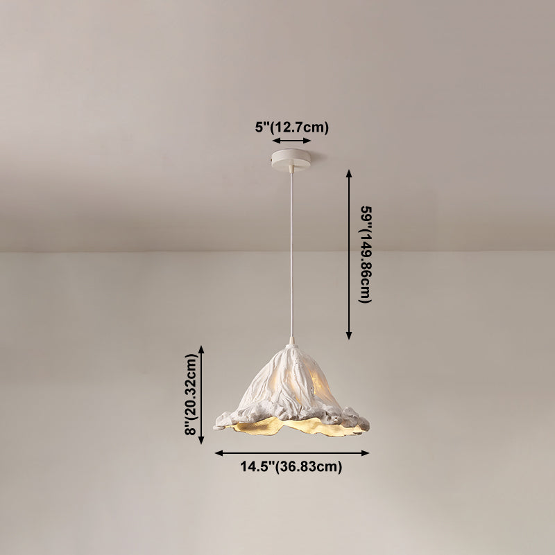 Décor décor lotus feuille en forme de pendentif en résine à manger lampe de suspension de plafond