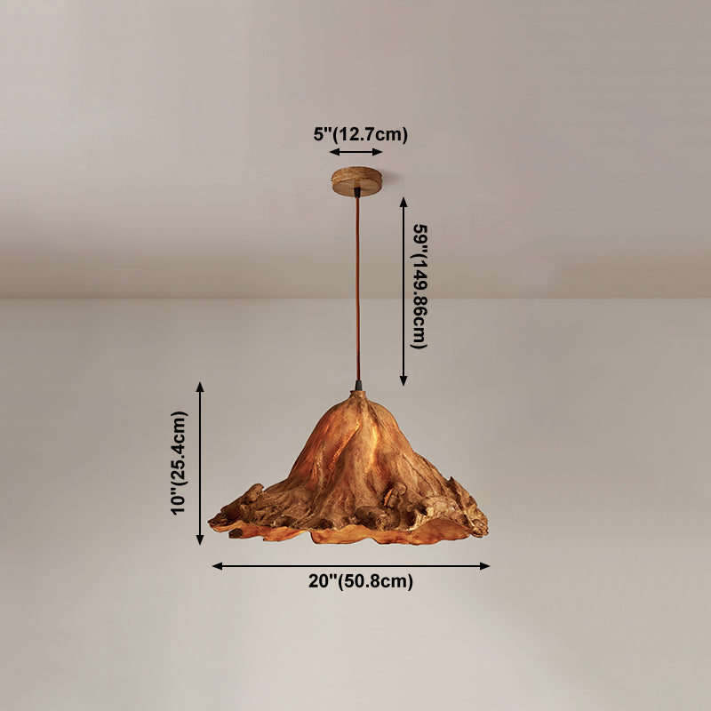 Décor décor lotus feuille en forme de pendentif en résine à manger lampe de suspension de plafond