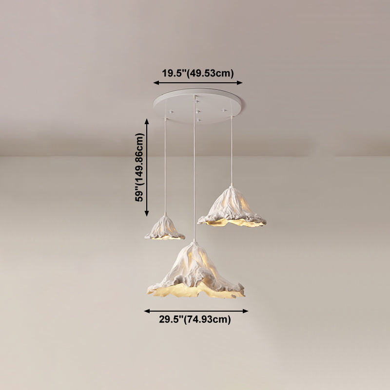 Décor décor lotus feuille en forme de pendentif en résine à manger lampe de suspension de plafond