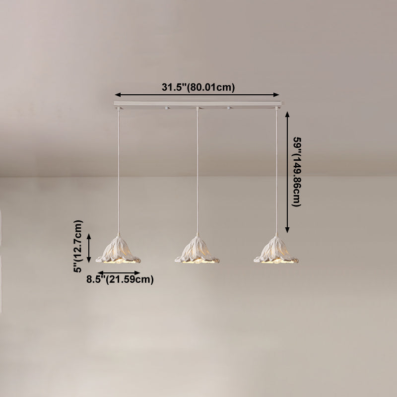 Décor décor lotus feuille en forme de pendentif en résine à manger lampe de suspension de plafond