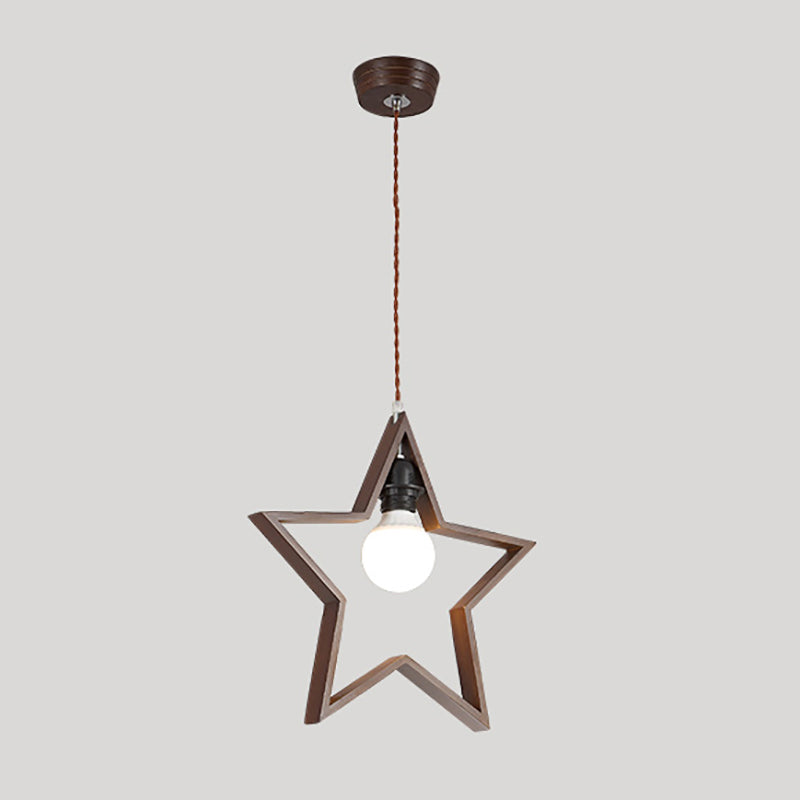 Salle à manger suspendue lampe nordique en noyer en bois clair avec une petite teinte en verre