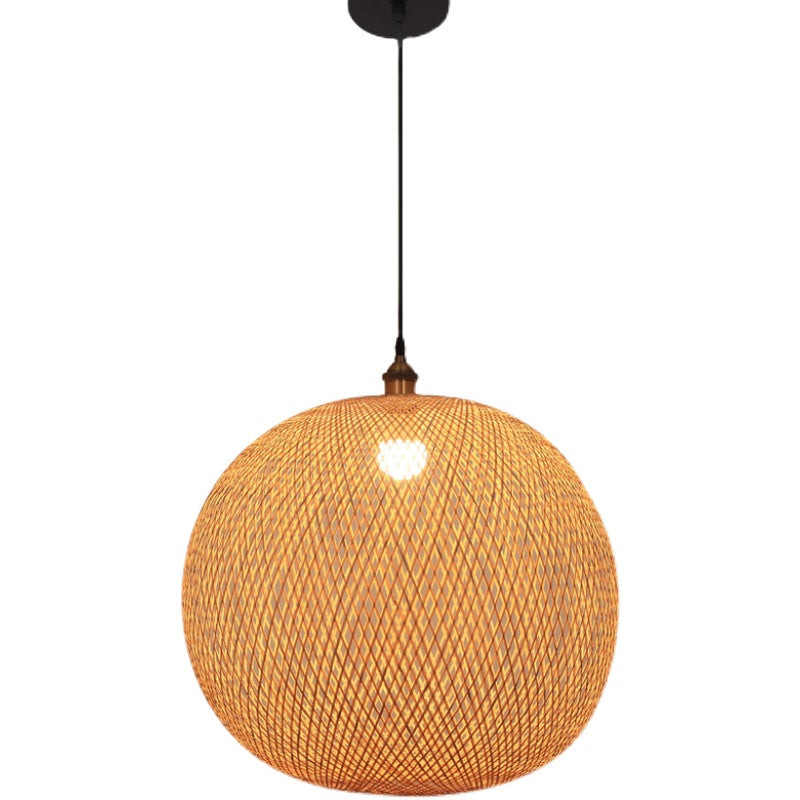 Bamboo Creative Hanging Light Modern Geométric Geometric Pendant Light for Dining Room Coffee Shop