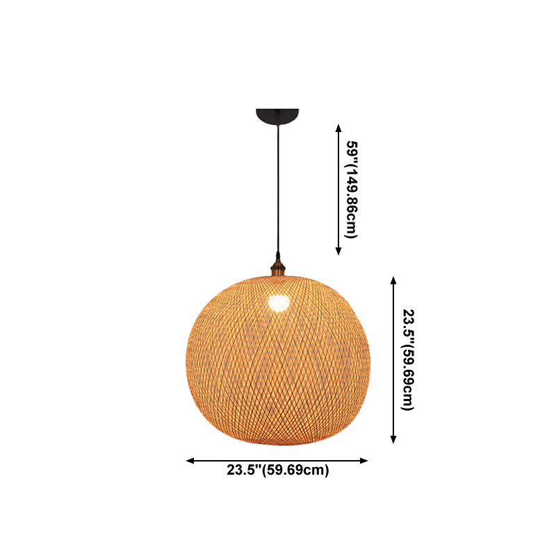 Bamboo Creative Hanging Light Modern Geométric Geometric Pendant Light for Dining Room Coffee Shop