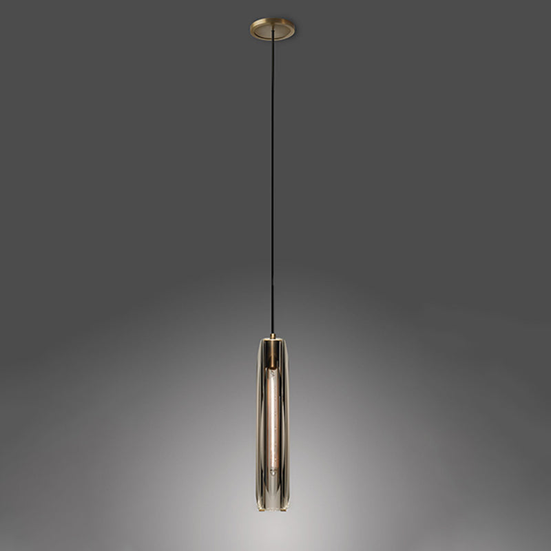 Crystal Pendante Light Modern Style Smoke Grey Pendant lampe Pice pour le salon