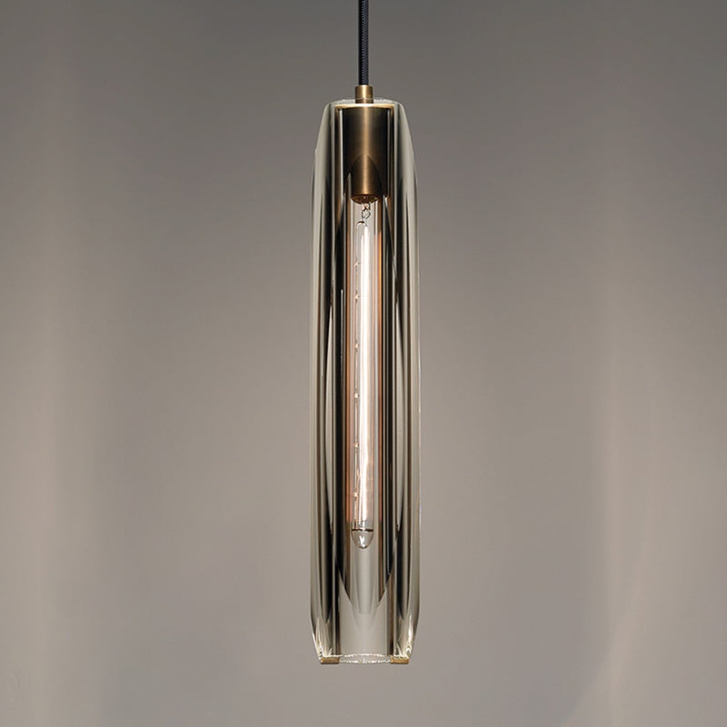 Crystal Pendante Light Modern Style Smoke Grey Pendant lampe Pice pour le salon