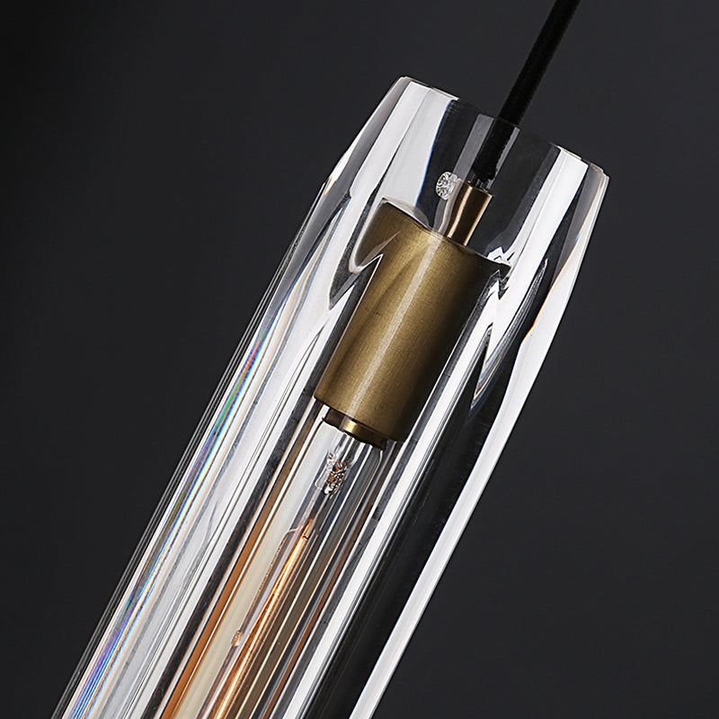 Crystal Pendante Light Modern Style Smoke Grey Pendant lampe Pice pour le salon