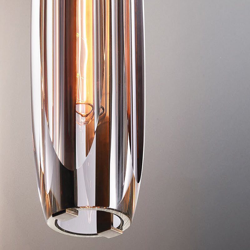 Crystal Pendante Light Modern Style Smoke Grey Pendant lampe Pice pour le salon