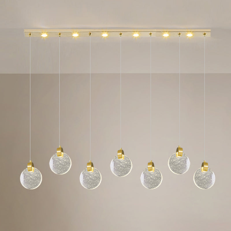 Simplicité moderne Crystal Hanging Living Room LED Round Shape Pendant lampe Paxage