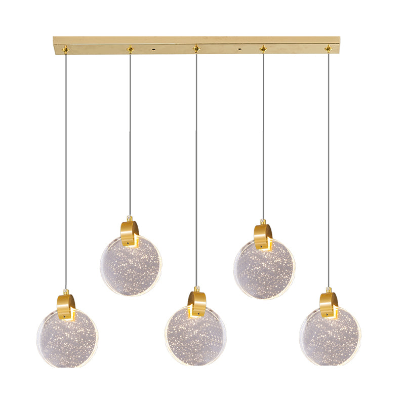 Simplicité moderne Crystal Hanging Living Room LED Round Shape Pendant lampe Paxage