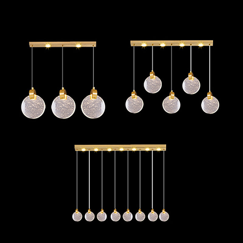 Simplicité moderne Crystal Hanging Living Room LED Round Shape Pendant lampe Paxage