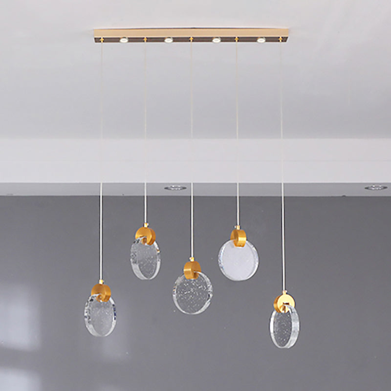 Simplicité moderne Crystal Hanging Living Room LED Round Shape Pendant lampe Paxage