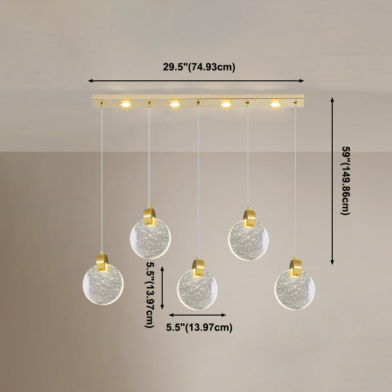Simplicité moderne Crystal Hanging Living Room LED Round Shape Pendant lampe Paxage