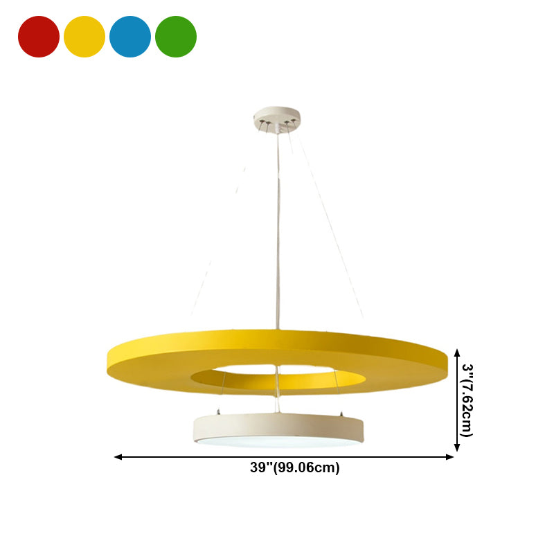 Lámpara colgante de LED circular Metal Metal Metal Amusement Park Kit de luz colgante