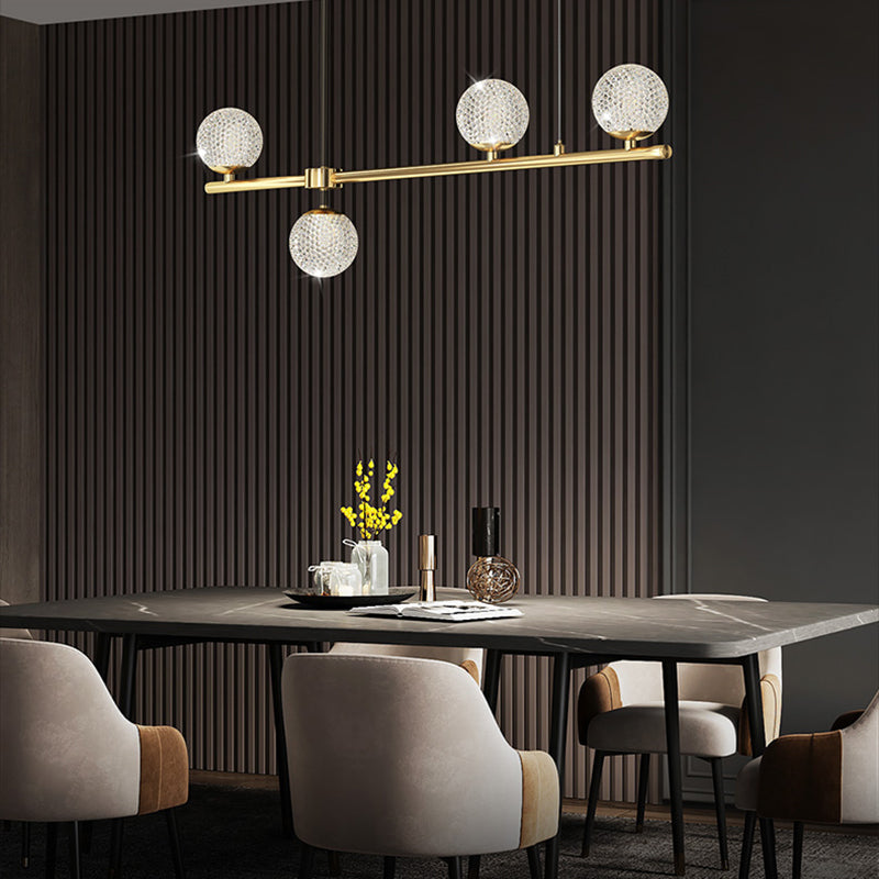 Globe Acrylic Island Lighting Fixtures Modern Minimalism Dining Room Chandelier Lamp