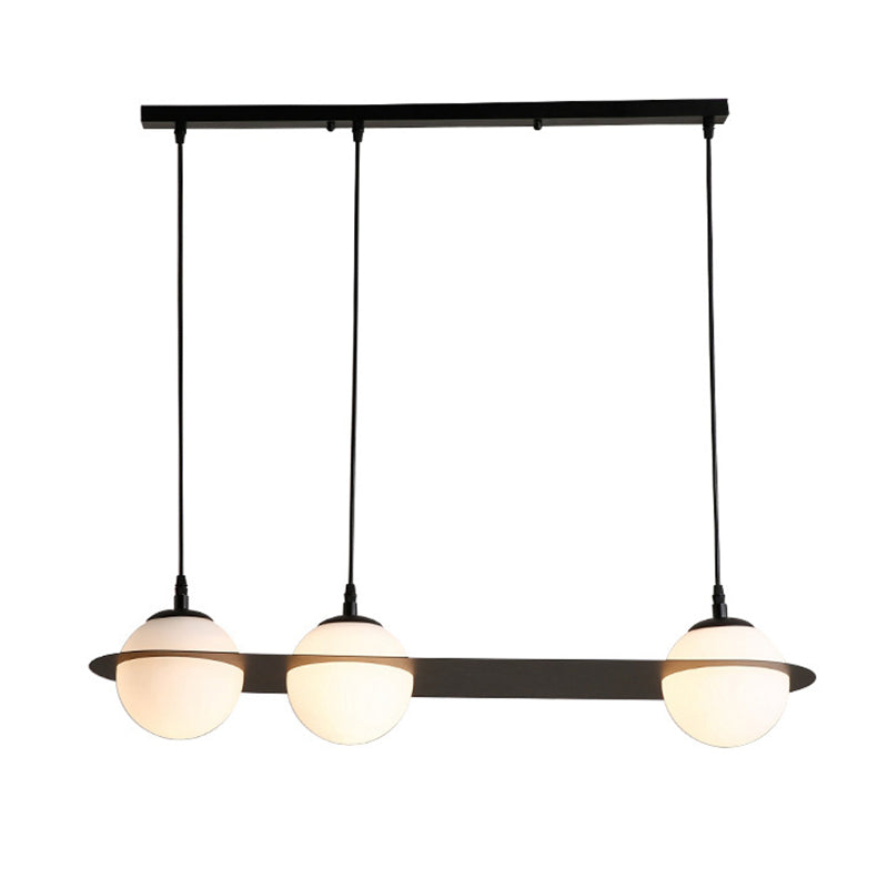 Modern Island Light Round Glass Shade Chandelier Light Fixture for Dining Room