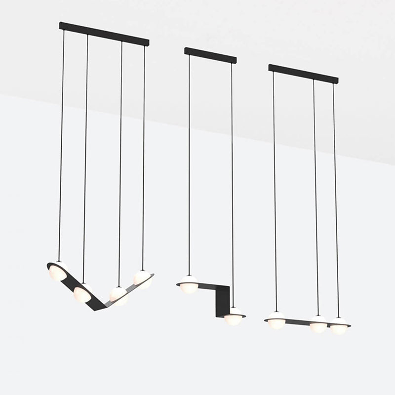 Modern Island Light Round Glass Shade Chandelier Light Fixture for Dining Room