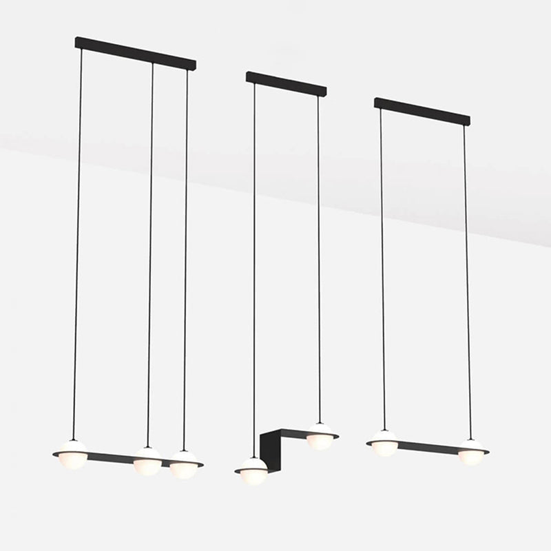 Modern Island Light Round Glass Shade Chandelier Light Fixture for Dining Room