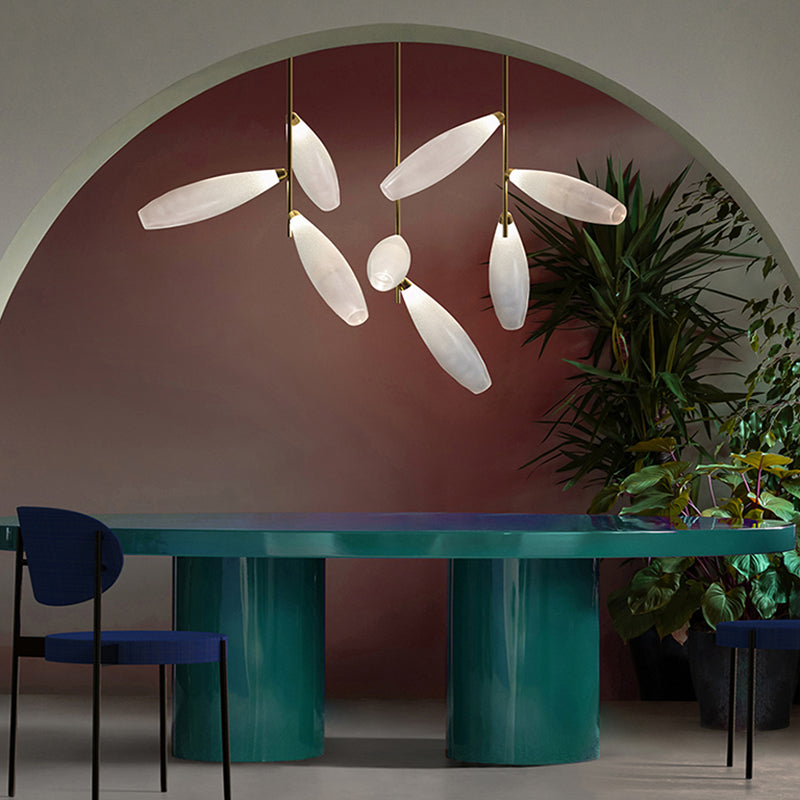 Modern Island Lamp Glass Shade Chandelier Light Fixture for Dining Room Kitchen