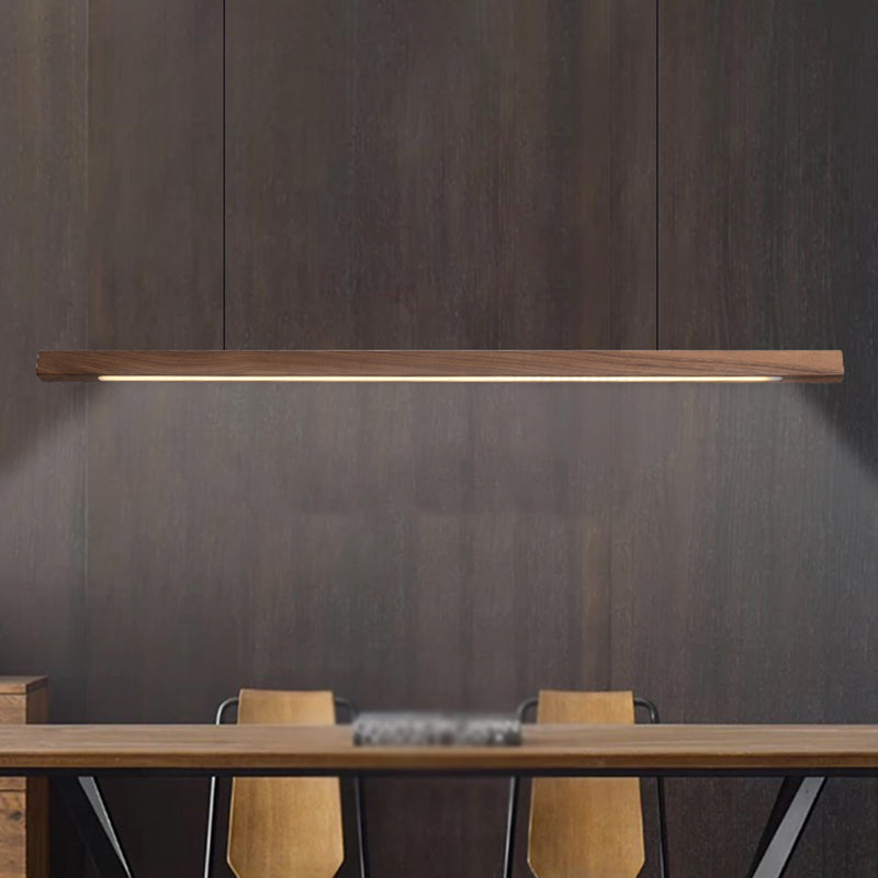 Nordic Style Strip Shape Island Light Wood LED Island Light for Living Room