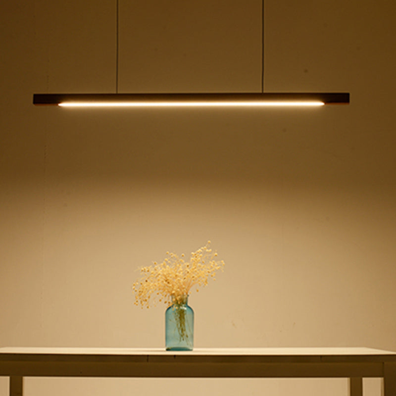 Nordic Style Strip Shape Island Light Wood LED Island Light for Living Room