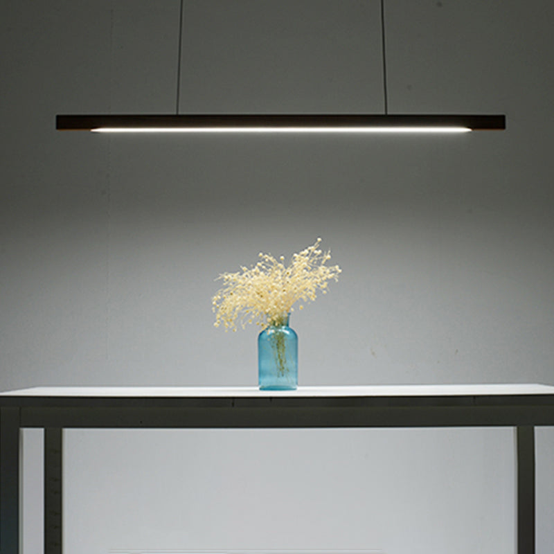 Nordic Style Strip Shape Island Light Wood LED Island Light for Living Room