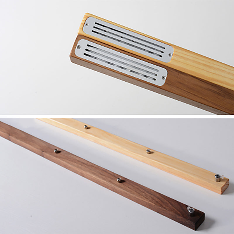 Nordic Style Strip Shape Island Light Wood LED Island Light for Living Room