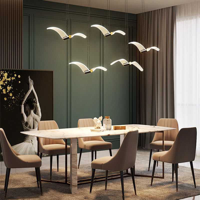 Nordic Style Seagull Shape Island Light Black LED Island Light pour la chambre