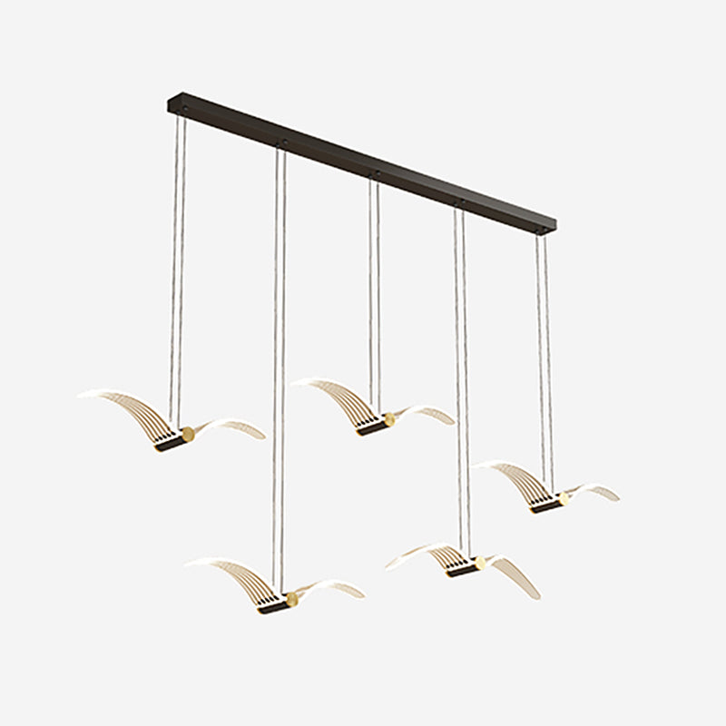 Nordic Style Seagull Shape Island Light Black LED Island Light pour la chambre