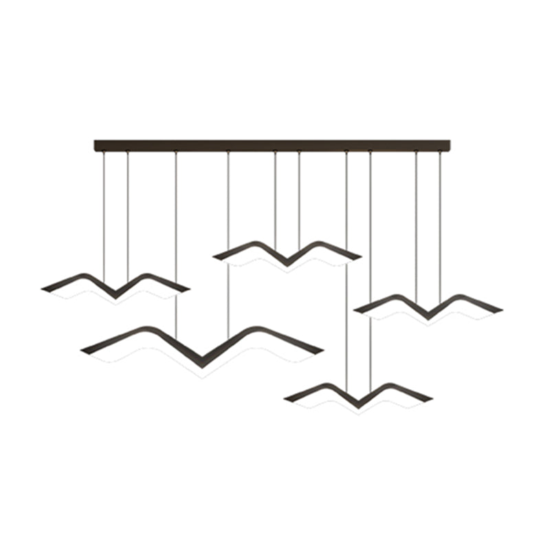 Nordic Style Seagull Shape Island Light Black LED Island Light pour la chambre