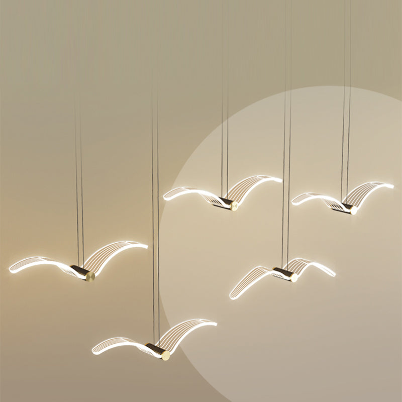 Nordic Style Seagull Shape Island Light Black LED Island Light pour la chambre